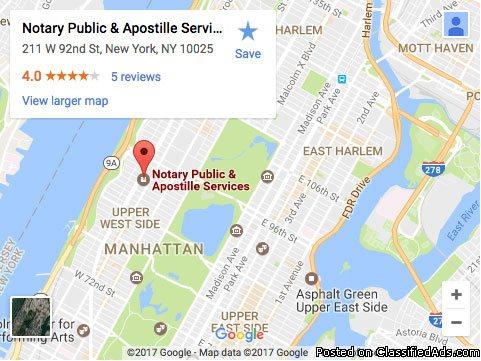 NYC CERTIFIED TRANSLATION - NOTARY PUBLIC - APOSTILLE SERVICES