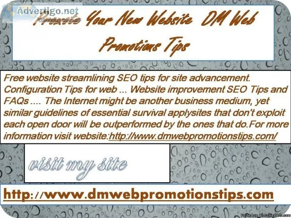 Promote Your New Website  DM Web Promotions Tips