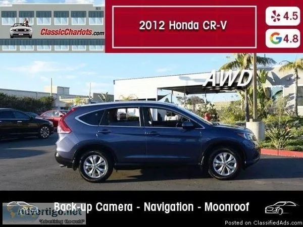 USED 2012 Honda CR-V EX-L wNavi AWD for sale in San Diego 18307A