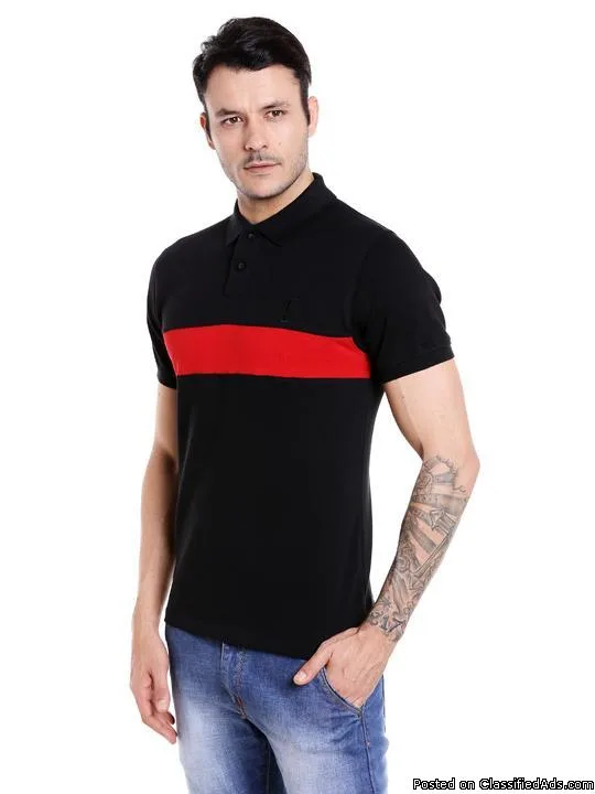 Get black and white polo tshirt Online - Indiumwear