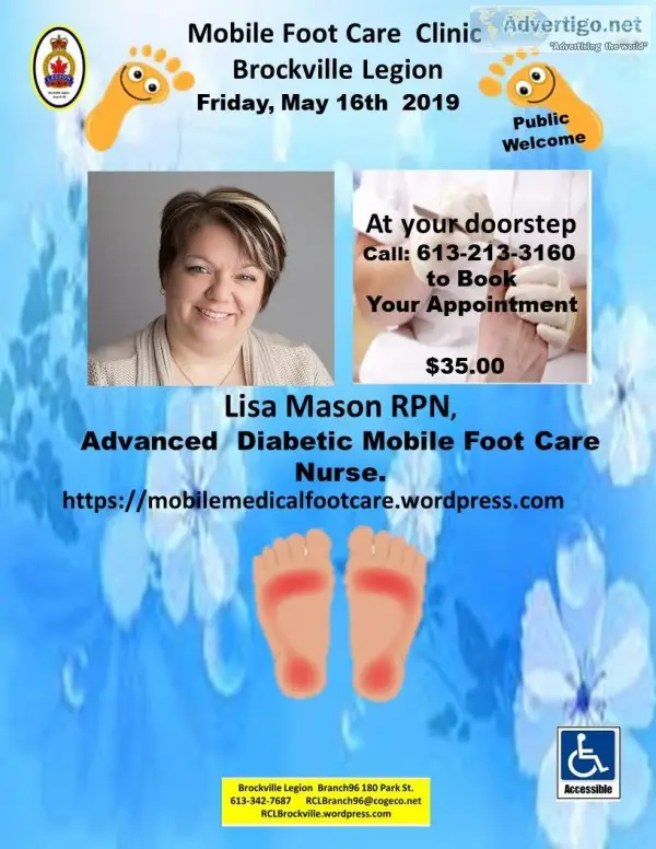 Mobile Foot Clinic  &quotLisa Mason" Thursday May 16th 2019