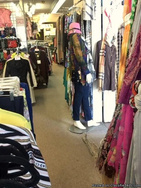 Boutique shop inventory and fixtures for sale