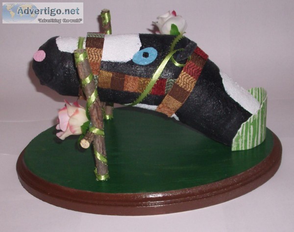 Sock Sculpture- Holstein Cow and Roses