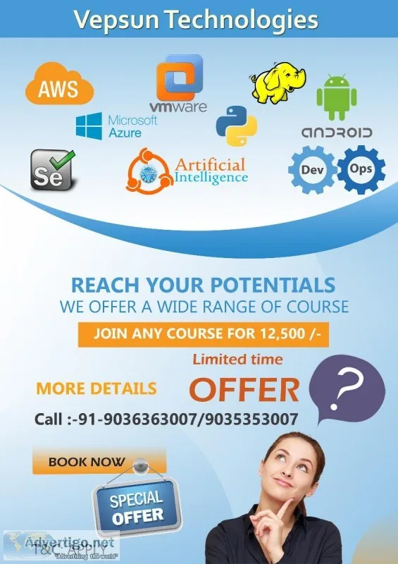 Vepsun Technologies Offers any course  Rs 12500-  9th Anniversay