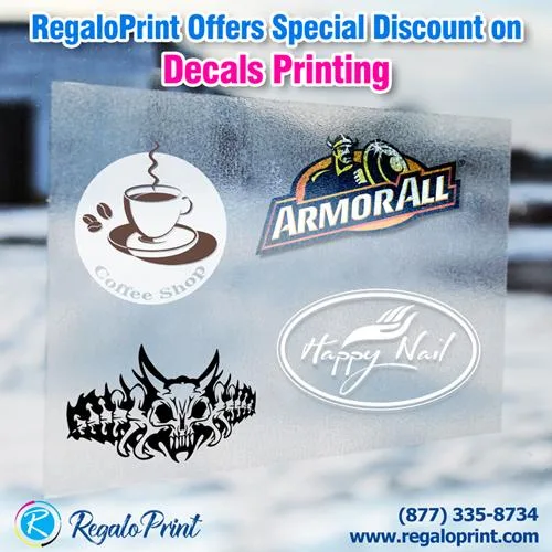 Simple and Best-Designed Colorful Decals Printing RegaloPrint