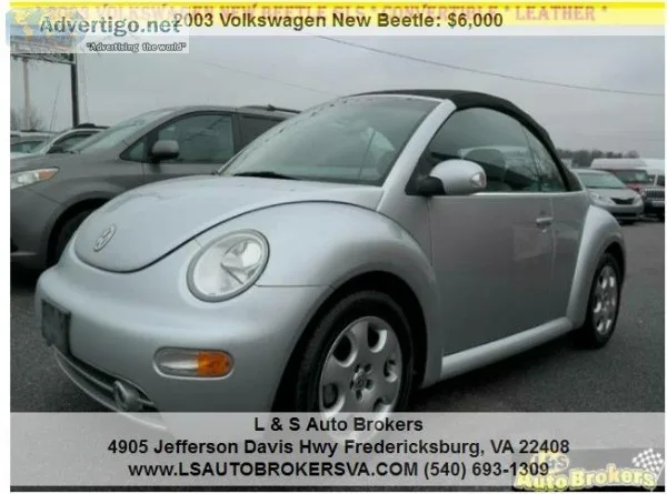 2003 VOLKSWAGEN NEW BEETLE GLS CONVERTIBLELEA THER