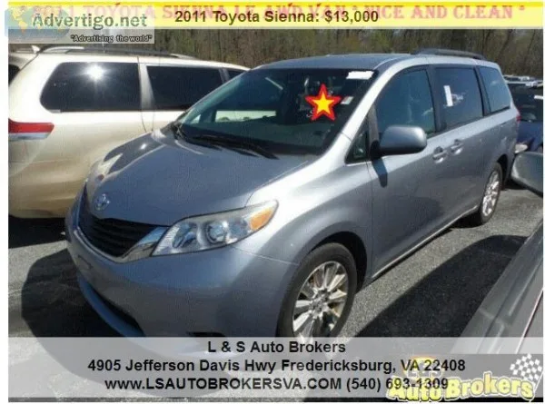 2011 TOYOTA SIENNA LEAWDNICE AND CLEAN