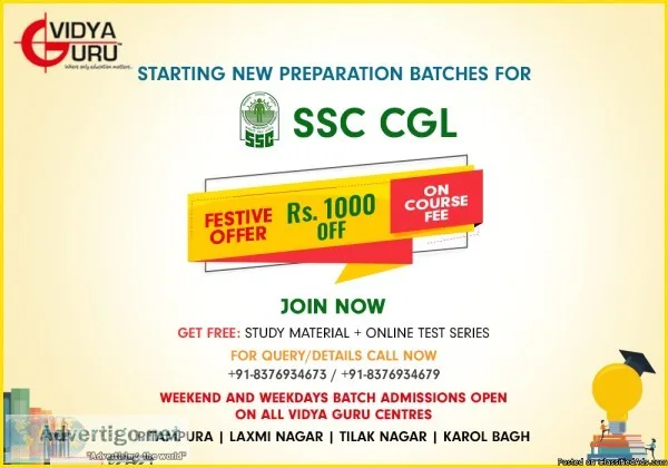 Starting New Preparation Batches of SSC CGL - Vidya Guru