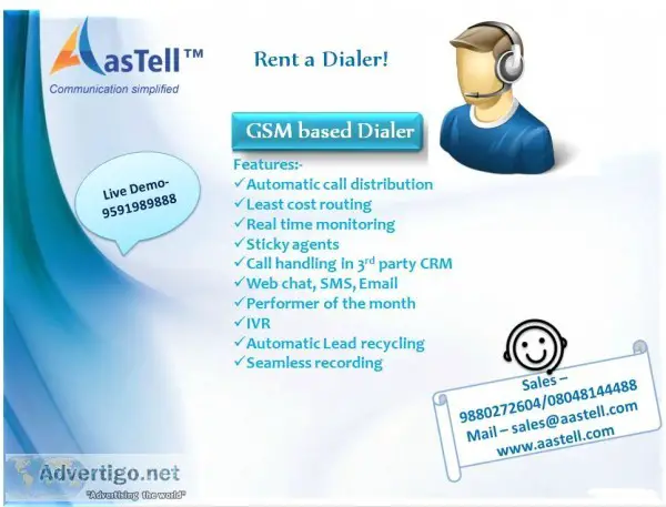 Dialer rental offered by AasTell at its best