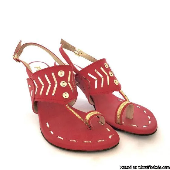 Buy Lucy Bright Red Kolhapuri Heels at PAIO.CO
