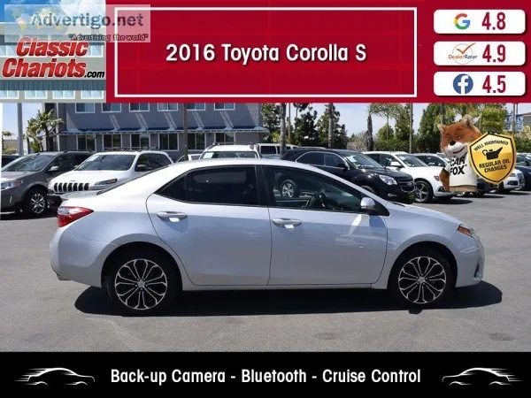 Used 2016 Toyota Corolla S for Sale in San Diego - 19514