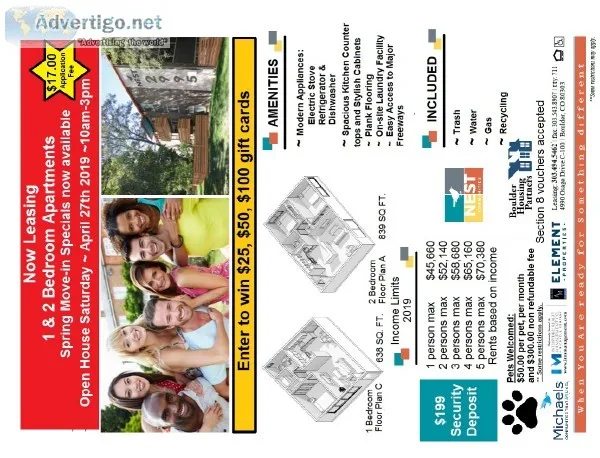 2 bedroom start  1194.00 May MOVE IN Special only 199