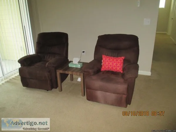 Two Recliners with fabric cover