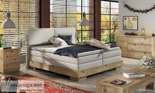 New wooden Calla bed frame with mattress