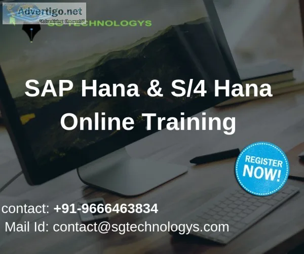SAP Hana And S4 Hana Online Training  SG Technology