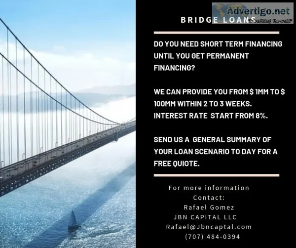 Commercial Loans. Bridge Loans. 1MM-100MM Non-recourse