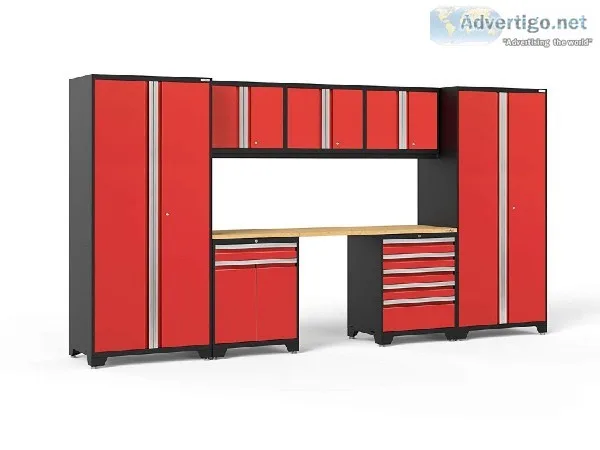 NewAge Products Pro 3.0 Red 8 Piece Set Garage Cabinets 52292