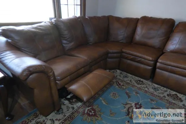 LA-Z-BOY  L SHAPED SOFA WITH 2 RECLINERS