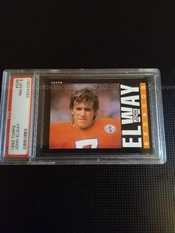 1985 TOPPS JOHN ELWAY PSA GRADED NM-MT 8