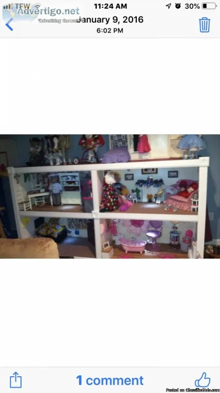 American Girl Doll House and accessories