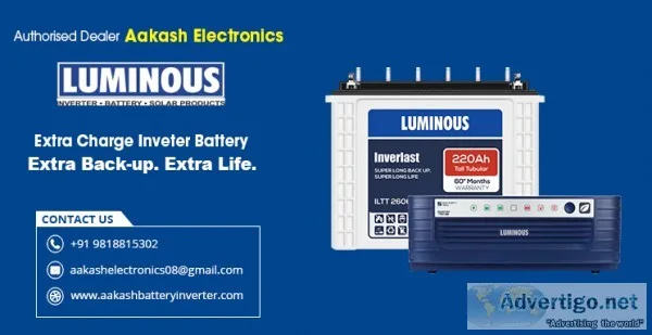 Luminous Batteries Dealer In Noida India  Aakash Electronics