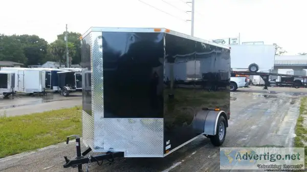 6 x 12 Black Enclosed Cargo Trailer WV-nose - 10935