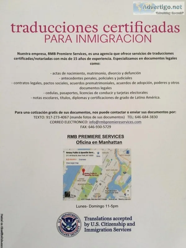 TRADUCCIONES CERTIFICADAS DE NOTAS ESCOLARES