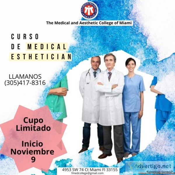 Matricula abierta Curso de Medical Esthetician