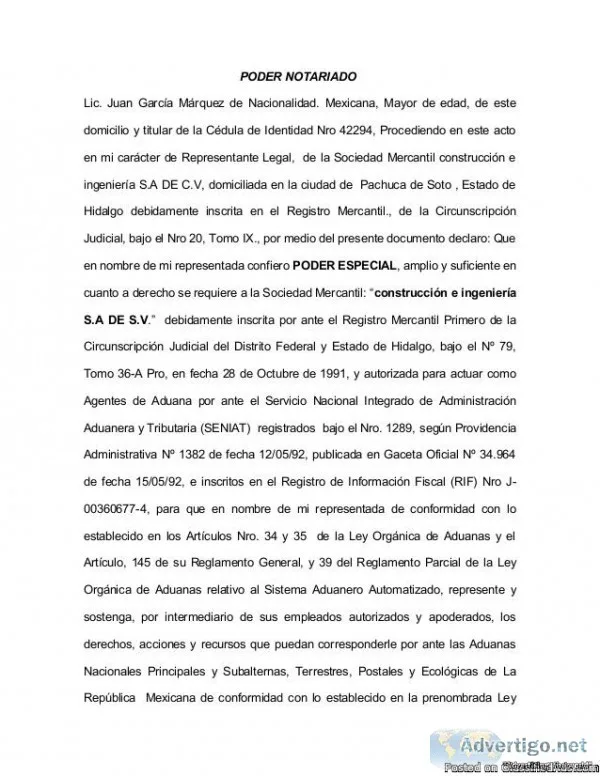 TRADUCCIONES CERTIFICADAS DE PODERES Y DECLARACIONES JURADAS