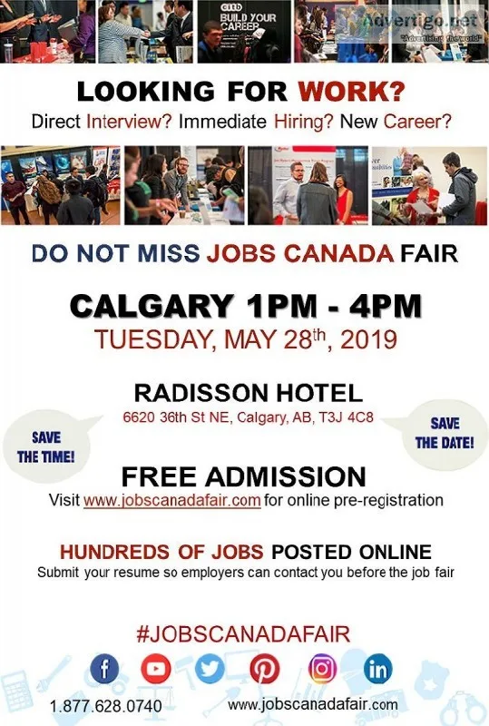 FREE Calgary Job Fair - May 28th 2019