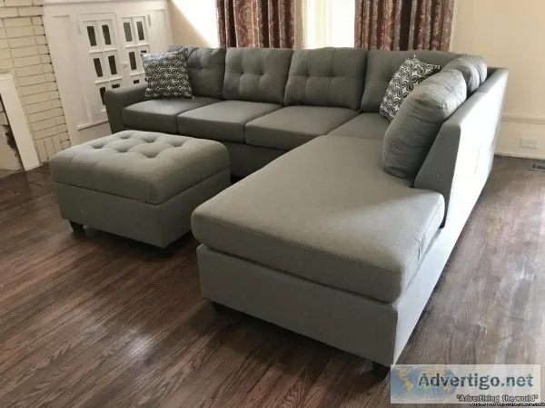 Grey Linen Sectional
