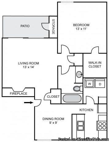 1 Bed 1 Bath Available Now