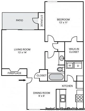 1 Bed 1 Bath Available Now