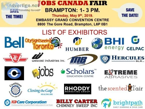 FREE Brampton Job Fair &ndash May 09th 2019