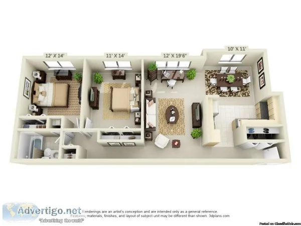 Sublet 2BR1Ba 950Sqft available from April 1st
