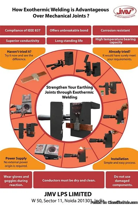 Exothermically welded connection to eliminate joint failure