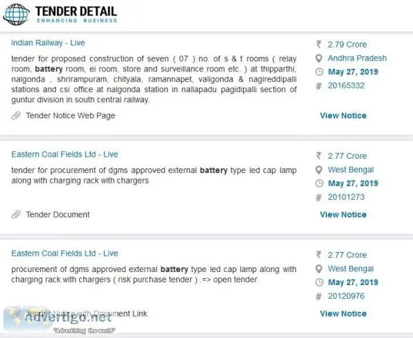 Find Accurate Info about Diverse Tenders at TenderDetail