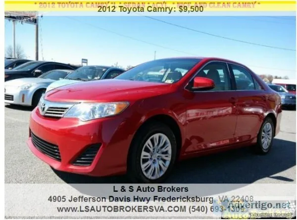 2012 TOYOTA CAMRY L 4CYLSEDANNI CE AND CLEAN