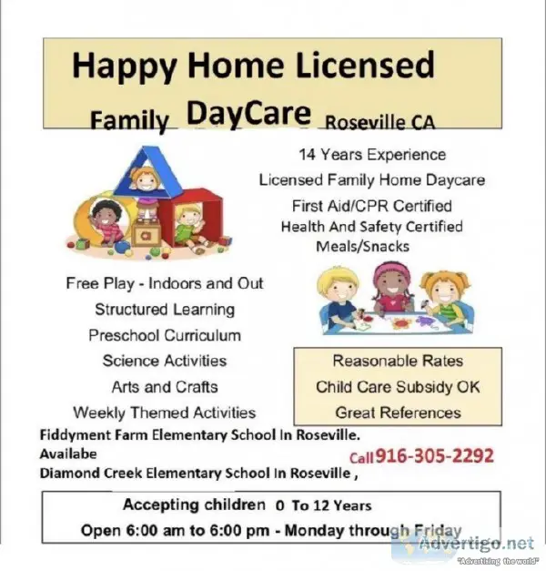 Licensed family daycare