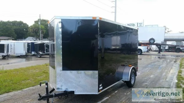 6 x 12 Black Enclosed Cargo Trailer  - 10895