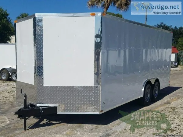 8.5 x 20 White Enclosed Car Hauler WV-nose - 11160