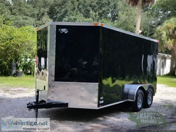 7 x 14 Black Enclosed Cargo Trailer WV-nose - 10899