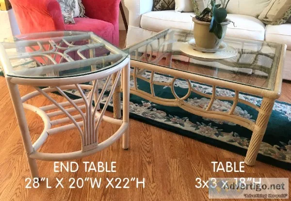BEAUTIFUL Rattan Coffee Table End Table
