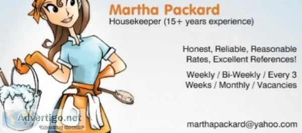 EXCELLENT HOUSEKEEPER (15 years) 