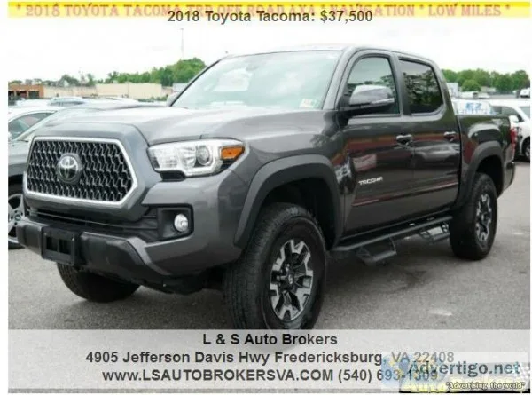 2018 TOYOTA TACOMA TRD OFF ROAD4X4NAVIGATIO NLOW MILES