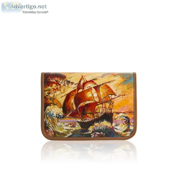 Handmade abstract art on Genuine Leather Bags - PaulAdams