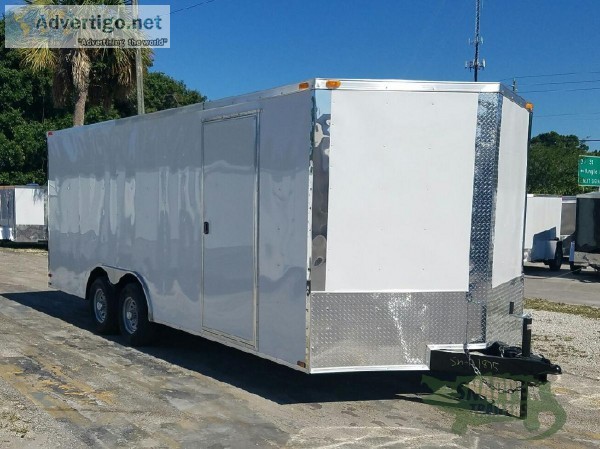 8.5x20 Enclosed Car Trailer w5200lb Axles and D -Rings