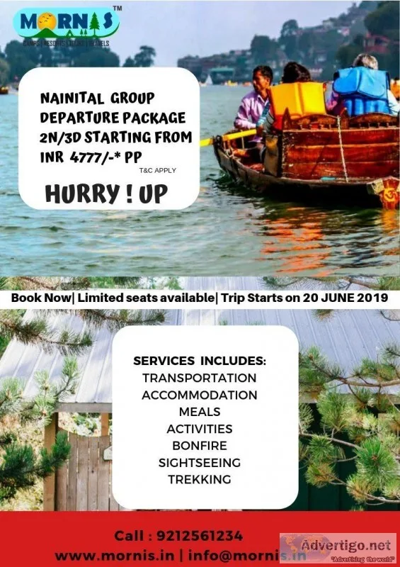 Best offer Nainital Group Departure Package Uttarakhand Tours