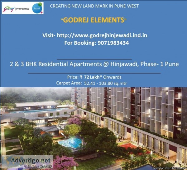 Godrej Hinjawadi Pune  Godrej Elements Pune  9071983434
