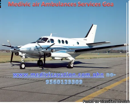 Book Very Low Budget  air Ambulance Service in Goa